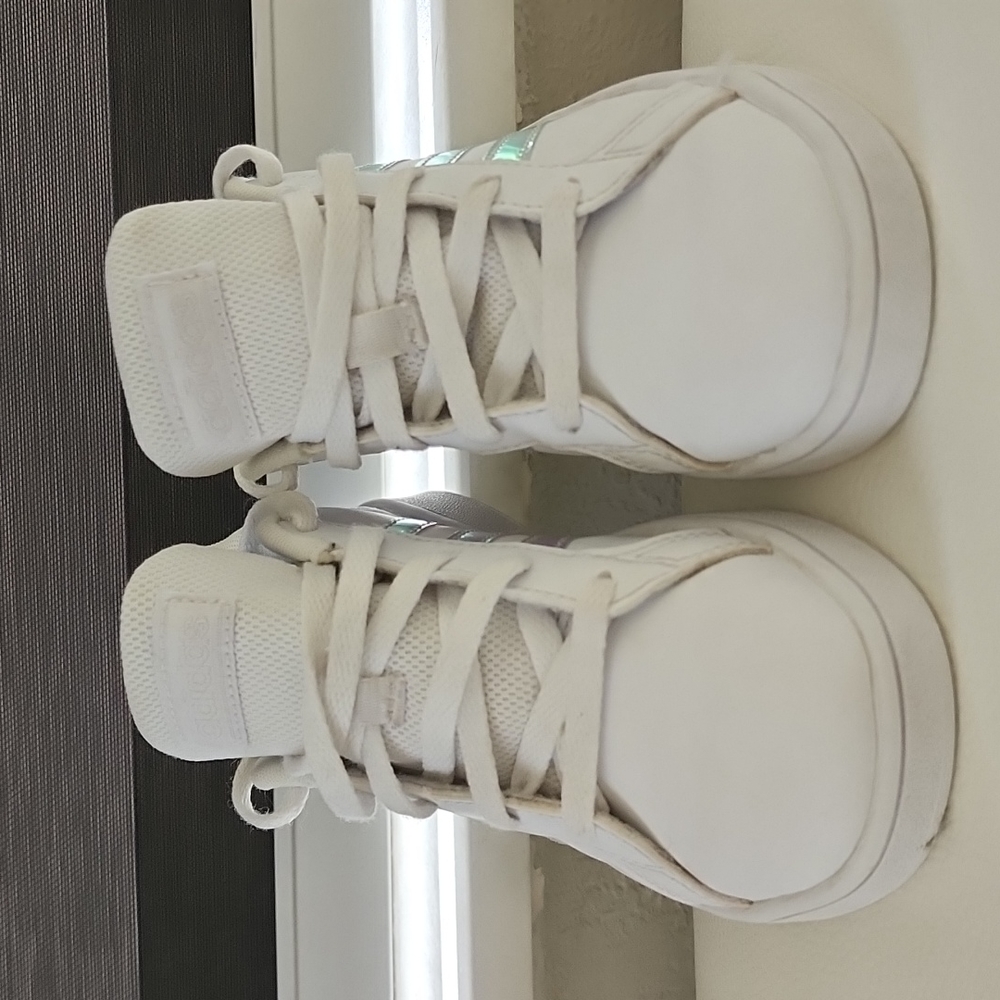 Adidas for girls, size 13,white/iridescent